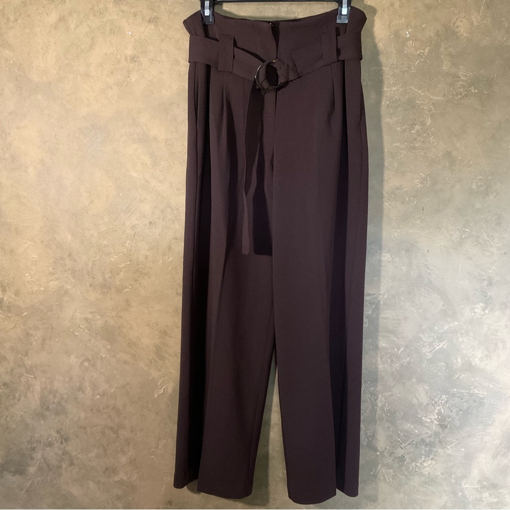 T Tahari High Waist Belted Wide Leg Pants